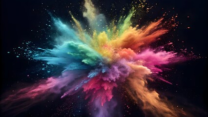 a dynamic visual of particles radiating outward from the center, simulating an explosion of energy. 