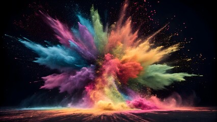 a dynamic visual of particles radiating outward from the center, simulating an explosion of energy. 