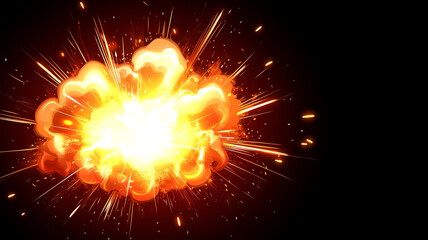 Aufkleber - vibrant explosion with bright flames and sparks radiating outward creates dramatic effect