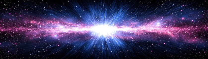 Poster - Cosmic Biomechanical Superstructure Spanning Light Years Through the Universe with Vibrant Color Display and Starry Background