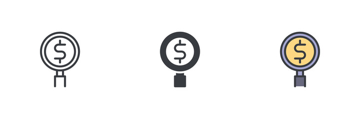 Aufkleber - Financial Analysis different style icon set
