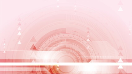 Poster - Light red abstract futuristic technology background with arrows