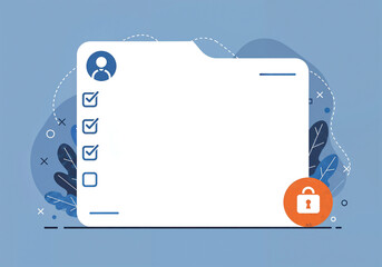 Poster - background with employee application folder, recruitment concept . Generative AI