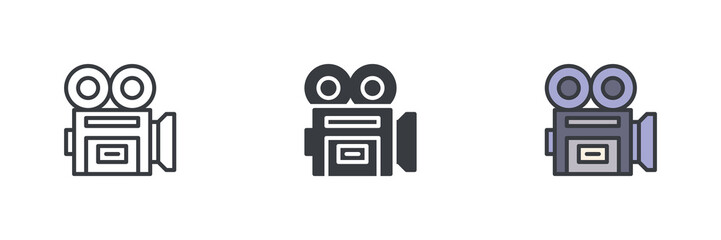 Aufkleber - Movie camera or video camera different style icon set