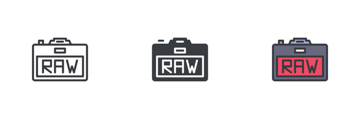 Aufkleber - Camera RAW image format different style icon set