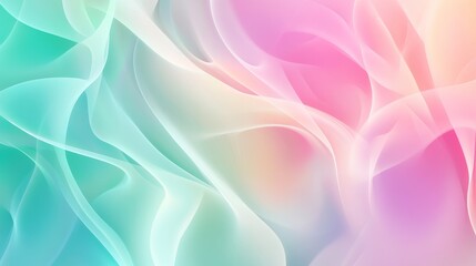 Poster - soft pastel abstract background with flowing shapes in a gradient of colors creating a serene atmosp