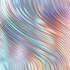 Poster - Colorful abstraction with flowing metallic waves creating a vivid and dynamic visual experience