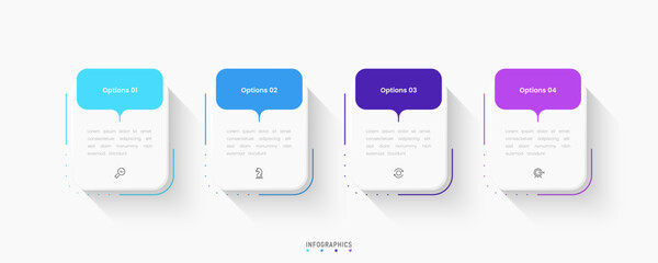 Wall Mural - Vector Infographic label design template with icons and 4 options or steps. Can be used for process diagram, presentations, workflow layout, banner, flow chart, info graph.