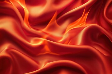 Poster - abstract red and yellow flowing patterns resembling fire or silk fabrics