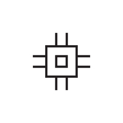 Poster - micro chip icon editable outline stroke vector eps