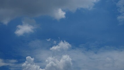 Wall Mural - Time-lapse of white fluffy cumulus clouds