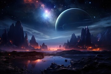 Wall Mural - planet landscape astronomy universe.