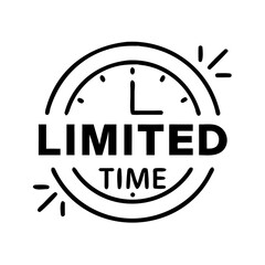 Poster - Circular limited time icon with clock and dotted accents