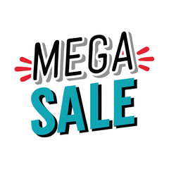 Poster - Mega sale text in bold font with accent lines