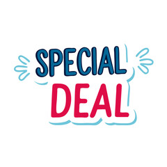 Poster - Special deal text in playful blue and red font