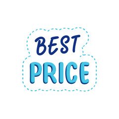 Poster - Best price label with dotted border in flat style