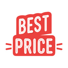 Poster - Best price banner in red with bold outlined font