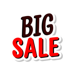 Poster - Big sale 3D style label with red and black text