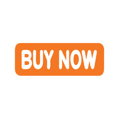 Poster - Buy now orange rectangular button in flat style