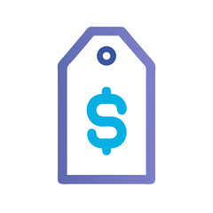 Poster - Blue and purple price tag icon in flat design