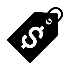 Poster - Black price tag icon with white dollar symbol