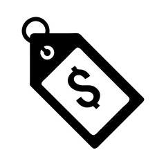 Poster - Black discount tag icon with dollar label