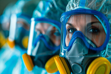 Poster - Man in a protective suit made generative AI technology