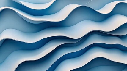 Poster - Modern Abstract Background Flowing Waves of Blue Curves Create Serene Pattern and Texture for Tranquility and Fluidity in Design.