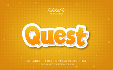 Poster - quiz quest editable text effect. hunting concept