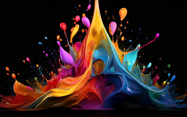 Wall Mural - abstract background with colorful splashes