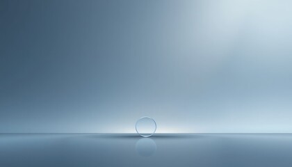 Poster - Calm reflections of a transparent sphere minimalist setting digital art tranquil atmosphere centered view concept of clarity and stillness