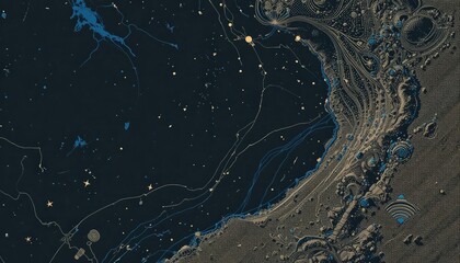 Poster - stellar event observation outer space digital artwork cosmic environment high-resolution viewpoint g