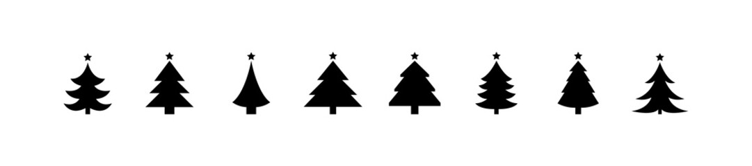 Christmas tree icon. Pine icon set. Fir tree