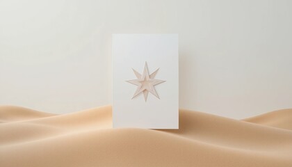 Poster - Artistic presentation of a geometric star desert landscape digital artwork minimalist environment close-up view creative concept for visual inspiration