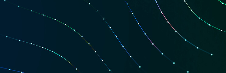 Leinwandbilder - Abstract polygonal space with dots and lines. Triangular structure. Background concept for your design. 3d rendering.