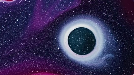 cosmic portal surrounded by purple nebula and stars