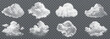 © Brain - Vector realistic cloud, smoke or fog on isolated transparent background. Cloud png. Smoke png