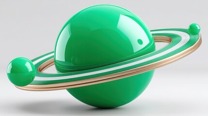Poster - Green alien character with a gold encircling it for an app launcher icon representing cross-platform connectivity