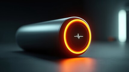 Poster - Light emitting tube representing the concept of battery charging and energy efficiency in modern lighting solutions