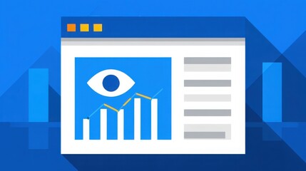 Poster - Magnifying glass icon overlaid on a trend chart in a browser window representing real-time analytics and insights