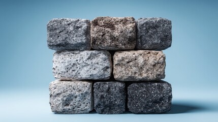 Poster - Natural pile of rocks forming a chat bubble shape representing stability and strength in a minimalistic design context
