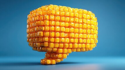 Poster - Transparent cube made of jelly forming a chat bubble shape to illustrate creativity and playfulness in design