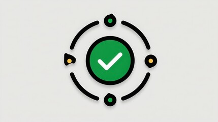 Poster - Green tick symbol repeated multiple times in a loop illustrating automation and verification in processes and systems