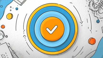 Poster - Clock featuring a green tick symbolizing verification and automation in time management and efficient scheduling practices