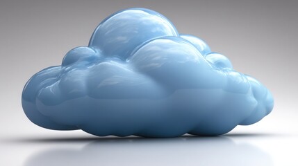 Poster - A soft blue cloud with multiple paths splitting from it representing multi-directional data flow in cloud computing