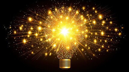 Poster - Light bulb with sparks illustrating a concept of innovative ideas and inspiration emerging from a creative mind
