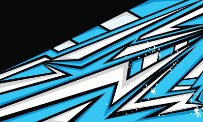 Poster - Abstract blue Stripes sport car decal geometric pattern diagonal Background
