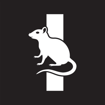 Initial Rat Logo Combine With Letter I Vector Template