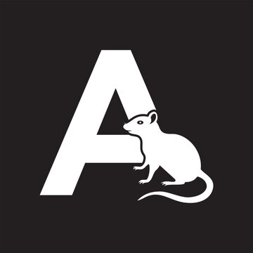 Initial Rat Logo Combine With Letter A Vector Template