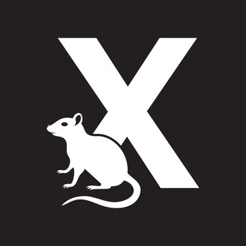 Initial Rat Logo Combine With Letter X Vector Template